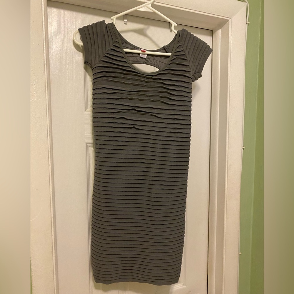Dark Gray Form fitting Dress with open back M/L